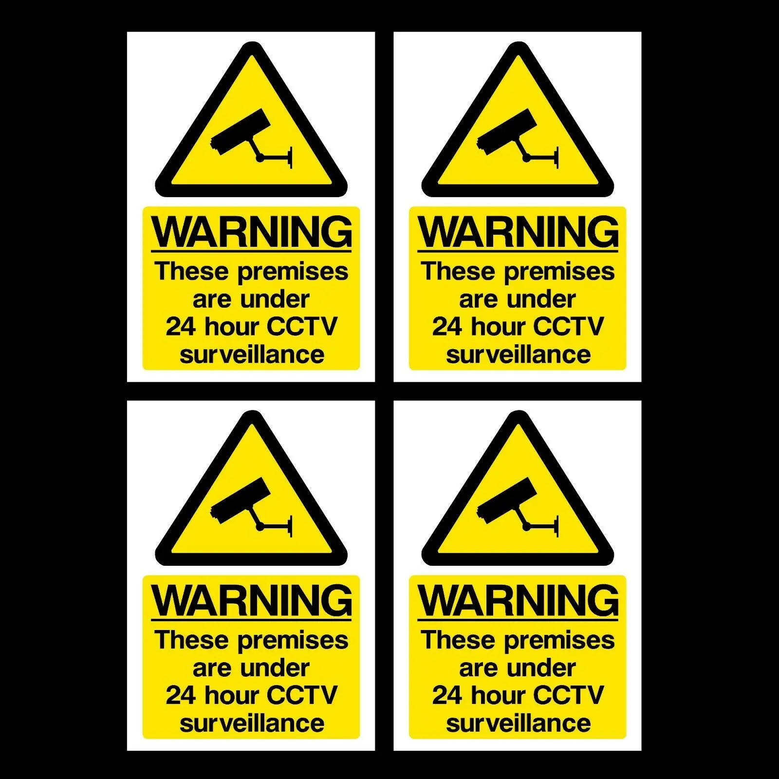 

4x CCTV Sign - 24 Hour Surveillance A6 Self Adhesive Stickers