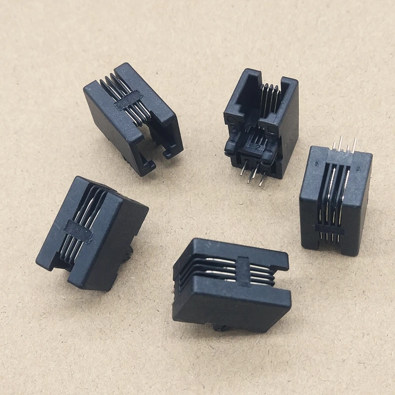 Розетка для телефона 20 шт./лот RJ11 90 градусов 4 контакта розетка со стразами |