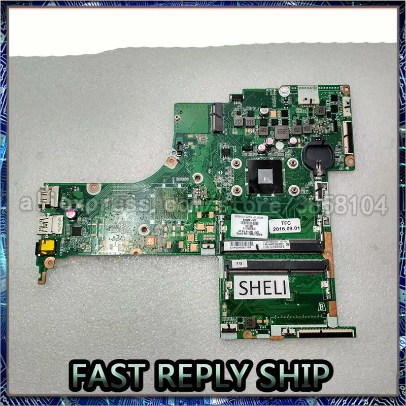 

809398-001 809398-501 809398-601 DA0X22MB6D0 Sheli For HP 17-G Laptop Motherboard With A6-6310 CPU Notebook PC Mainboard Test OK