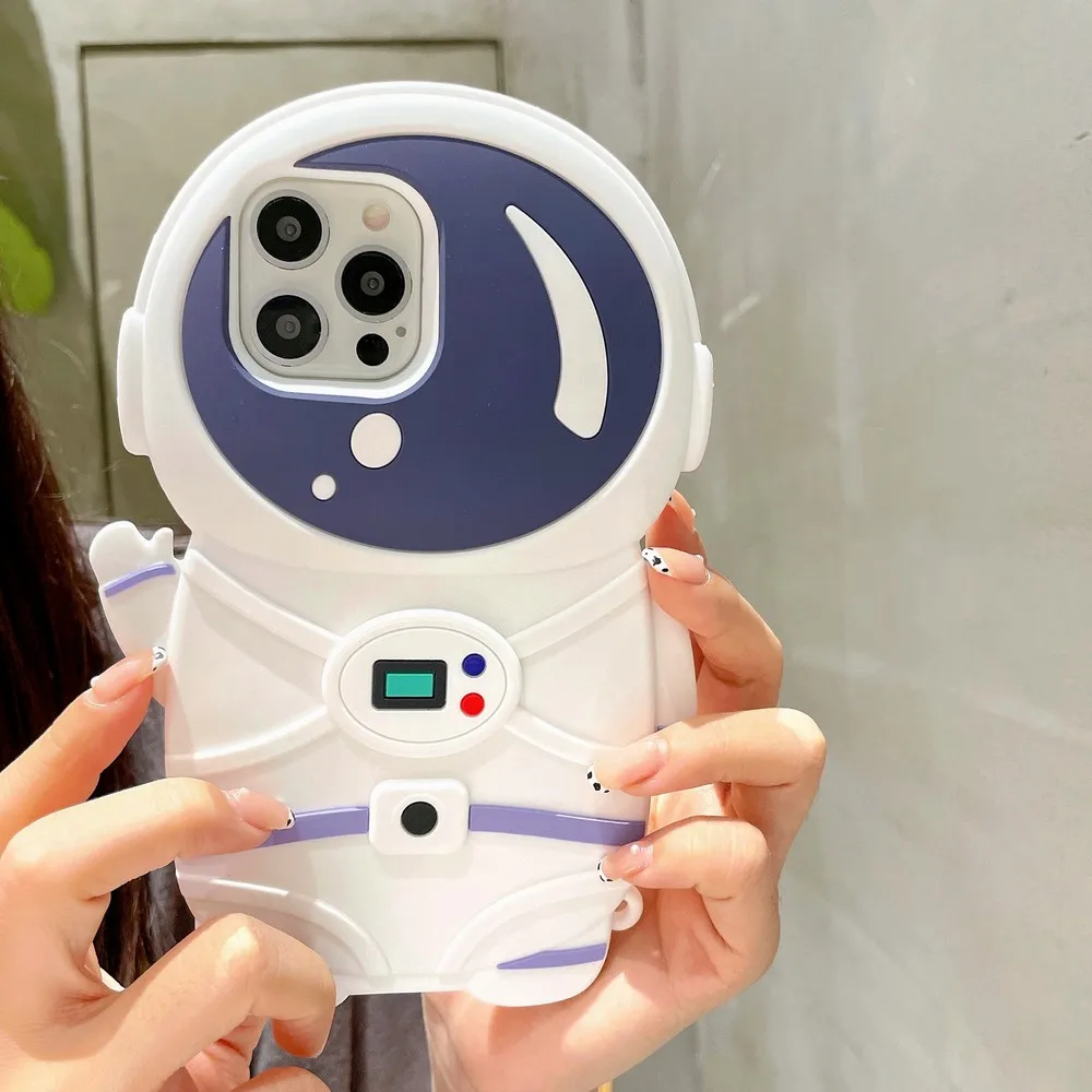 Мультяшный чехол в форме астронавта для iphone 13 13Pro 13ProMax 11ProMax 7 8 7Plus 11 12 12ProMax X XSMAX XR