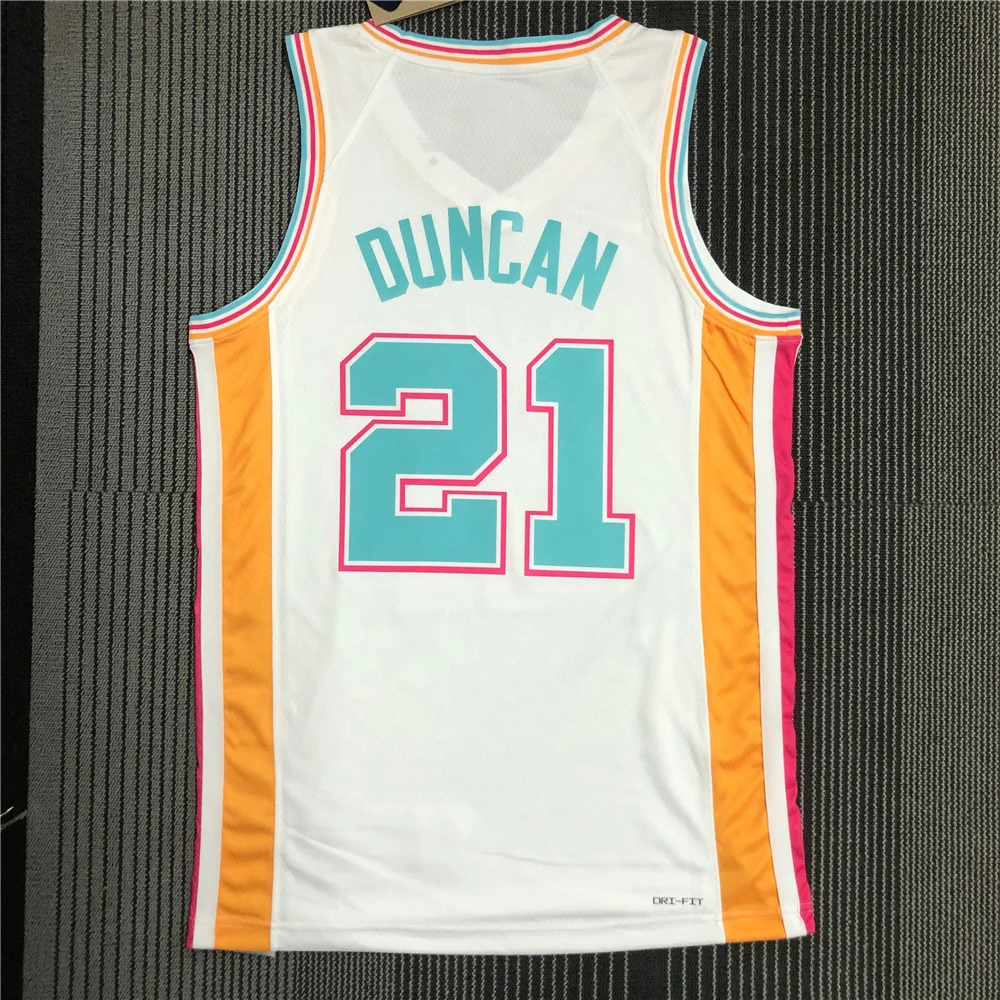 

2022 Season Diamond Logo San Antonio Team Basketball Jersey Tim Duncan Sports Uniform Parker Leonard Custom Name and Number