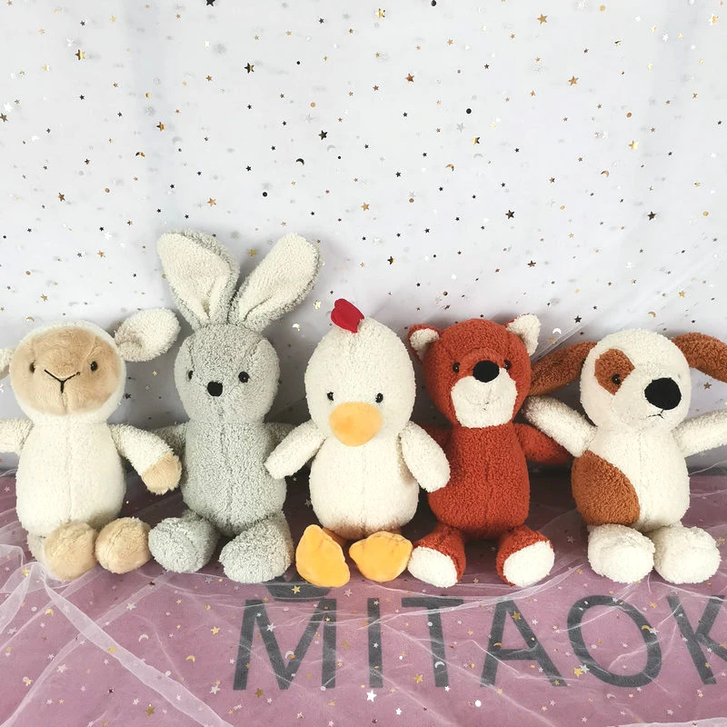 

25CM Kawaii Animal Dog Plush Stuffed Toys Kids Terry Velvet Duck Plushie Dolls Toys For Girls Boys Gifts Lovely Anime Childhood