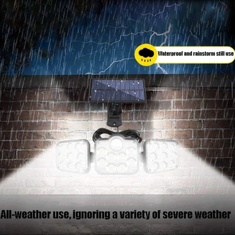 

652A Outdoor IP67 Waterproof 138 LED Solar Security Lamps for Garden Yard and Garages