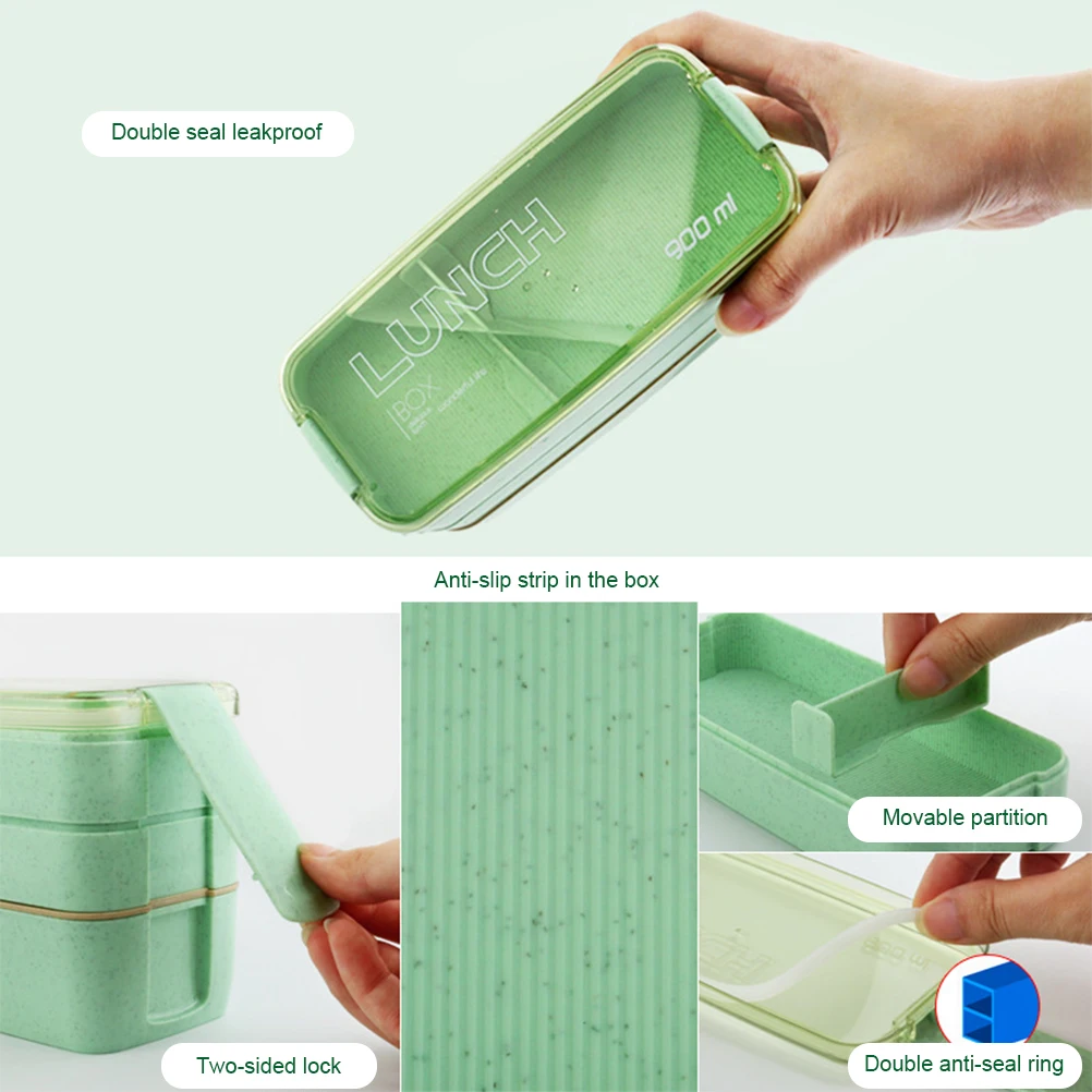 3 слоя пшеничной соломы Ланч бокс экологически чистый микроволновый контейнер