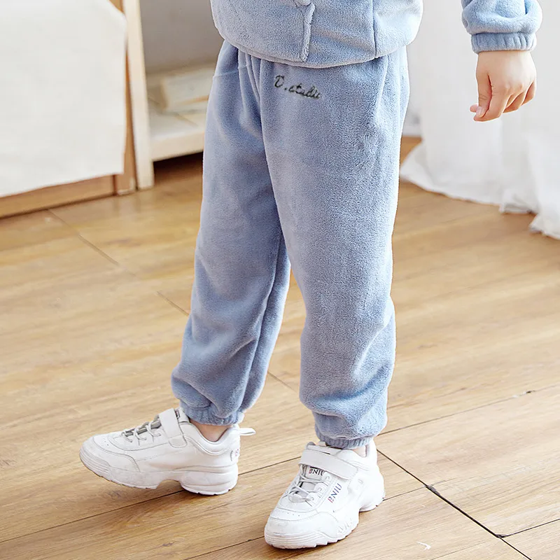 Повседневные теплые флисовые штаны для мальчиков и девочек зимние свободные 2019 |