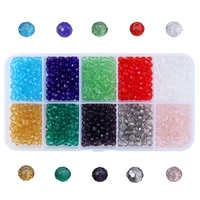 6mm czech rondelle glass beads set box for bracelet jewelry making needlework diy finding flat round faceted crystal bead kit