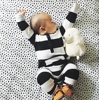 

Pudcoco 2020 Newborn Baby Boy Girls Clothes Striped Cotton Romper Long Sleeve Jumpsuit Outfit Clothing