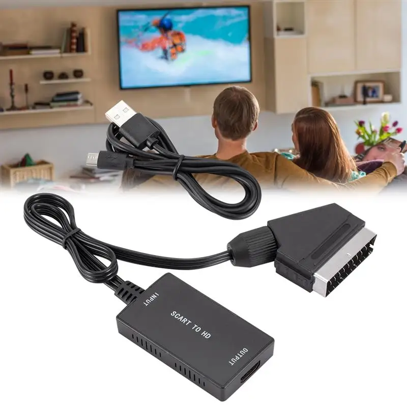 

Scart To Compatible For HDMI Adapter Converter With Cable Scart In Compatible For HDMI Out High Definition Adapter