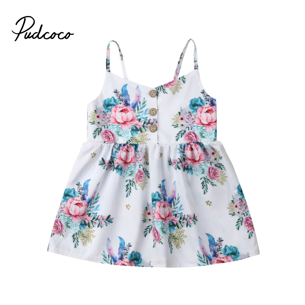 Платье для маленьких девочек Pudcoco с цветочным принтом платье принцессы без