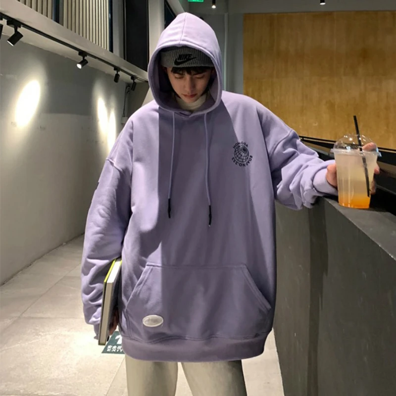 

Men's Oversize Hoodie Harajuku Casual Men Clothing Color Reflective Letter Print Hooded Pullover Hip Hop Streetwear Sweatshirts