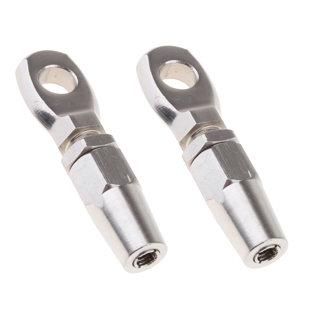 

2X Robust 8mm Wire Rope, Cable Clamp With Eyelet Mount, Stainless Silver