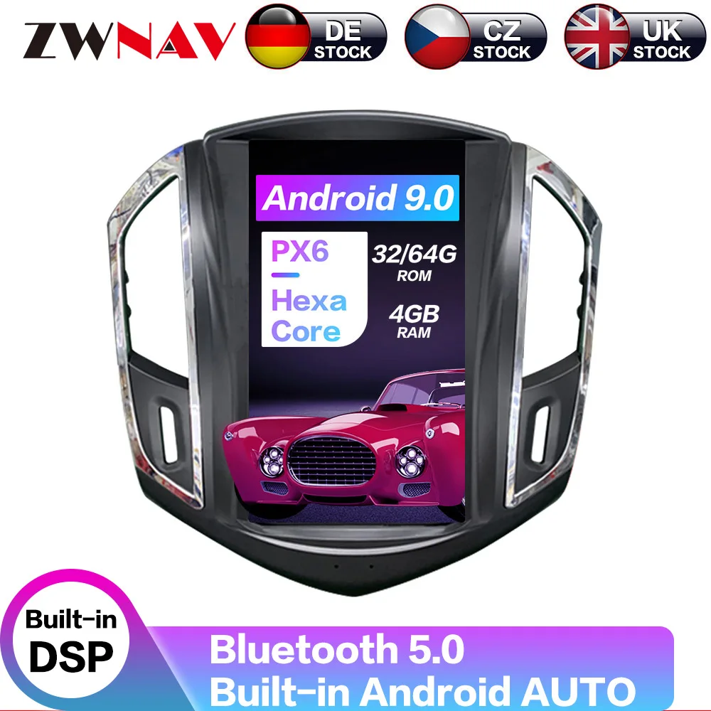 

For Chevrolet Cruze 2012-2015 Tesla Screen Android 9.0 PX6 CARPLAY DSP Car Multimedia Stereo Radio No DVD Player GPS Navigation