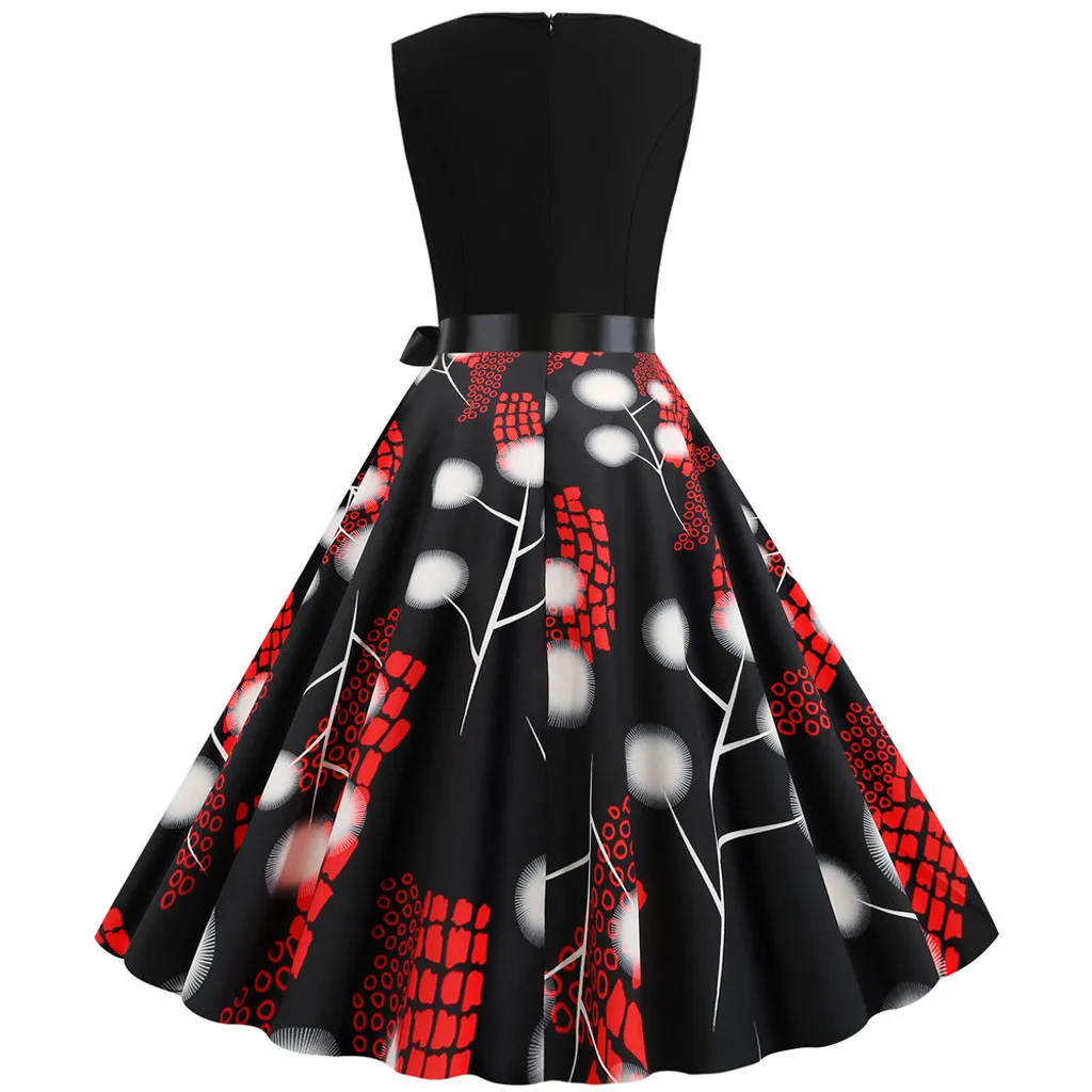 Летнее женское платье в винтажном ретро стиле горошек женские платья элегантные