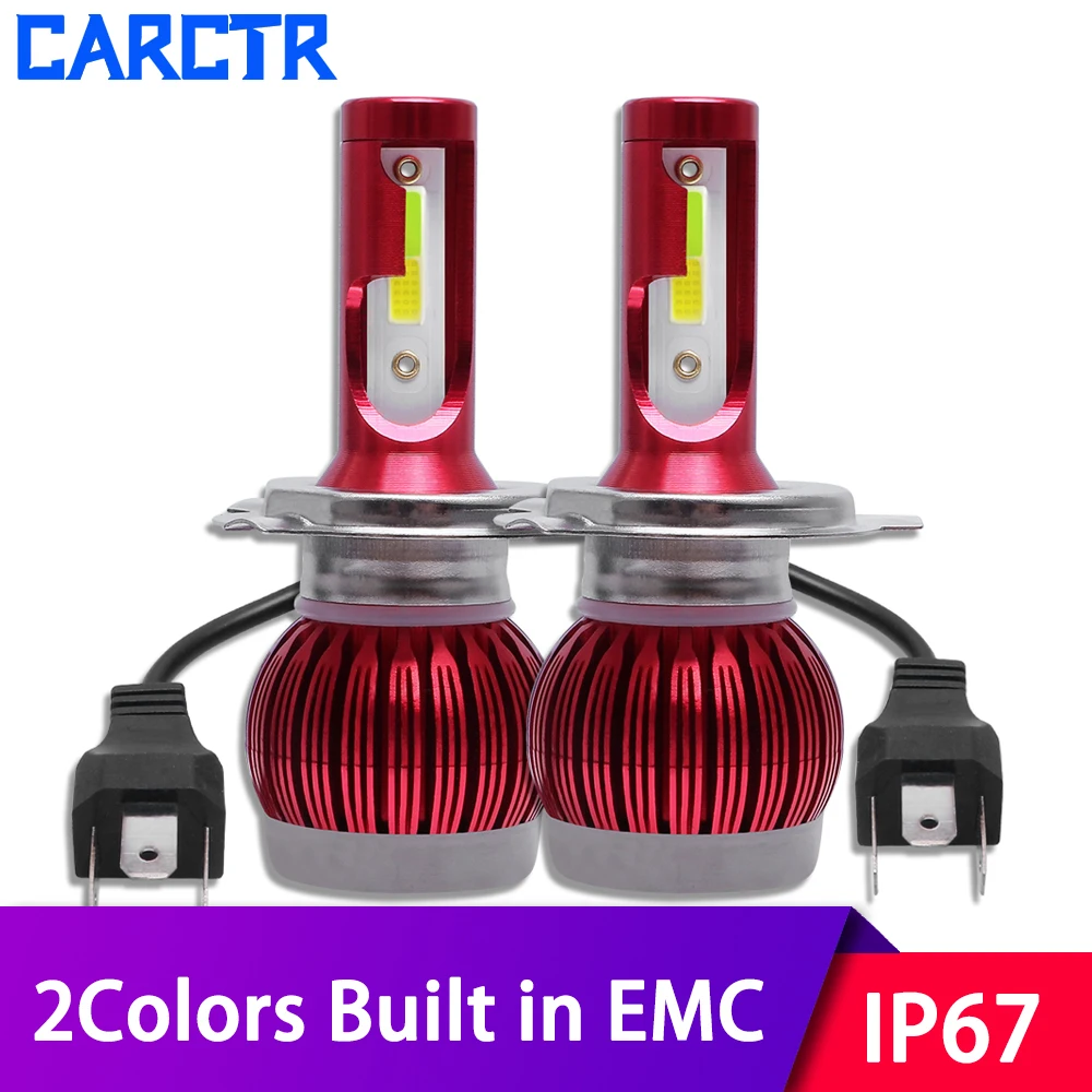 

Двухцветсветодиодный ные лампы для Фар H4, светодиодная лампа 36 Вт, 9-36 в, IP67, DOB 3000K/6000K, 8000K/6000K, 2 шт.