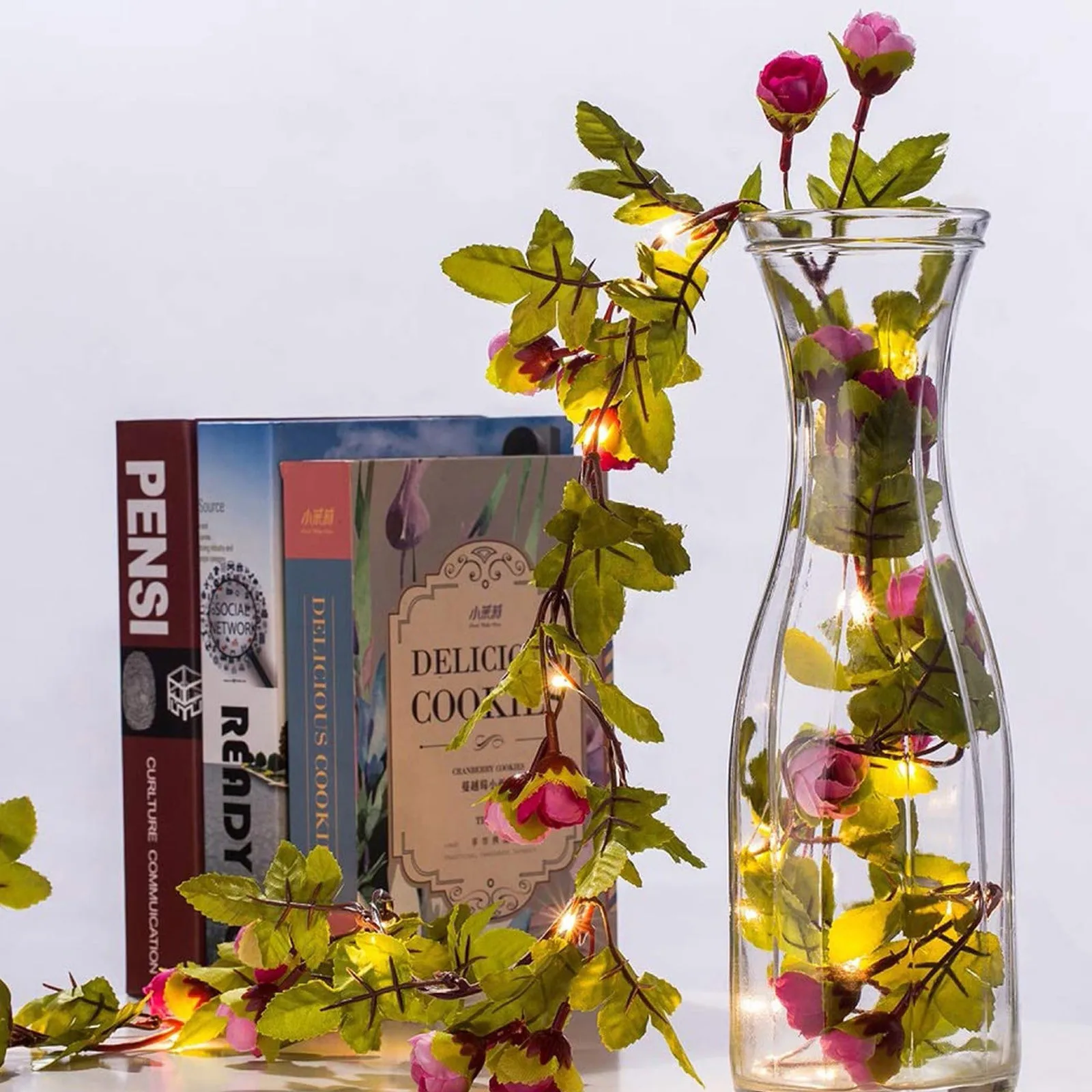 Гирлянда из искусственных цветов 220 см на батарейках | Лампы и освещение