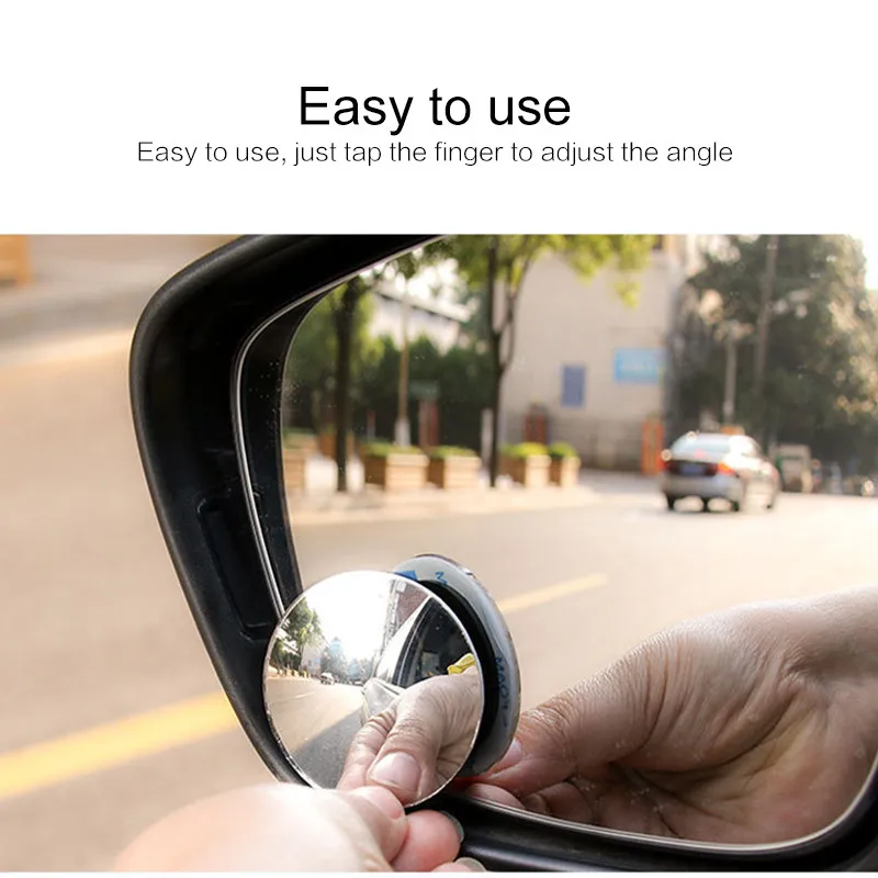 

2 Pcs Car Frameless Blind Spot Mirror Wide Angle Round Convex Mirror Small Round Side Blindspot Rearview Parking Mirror