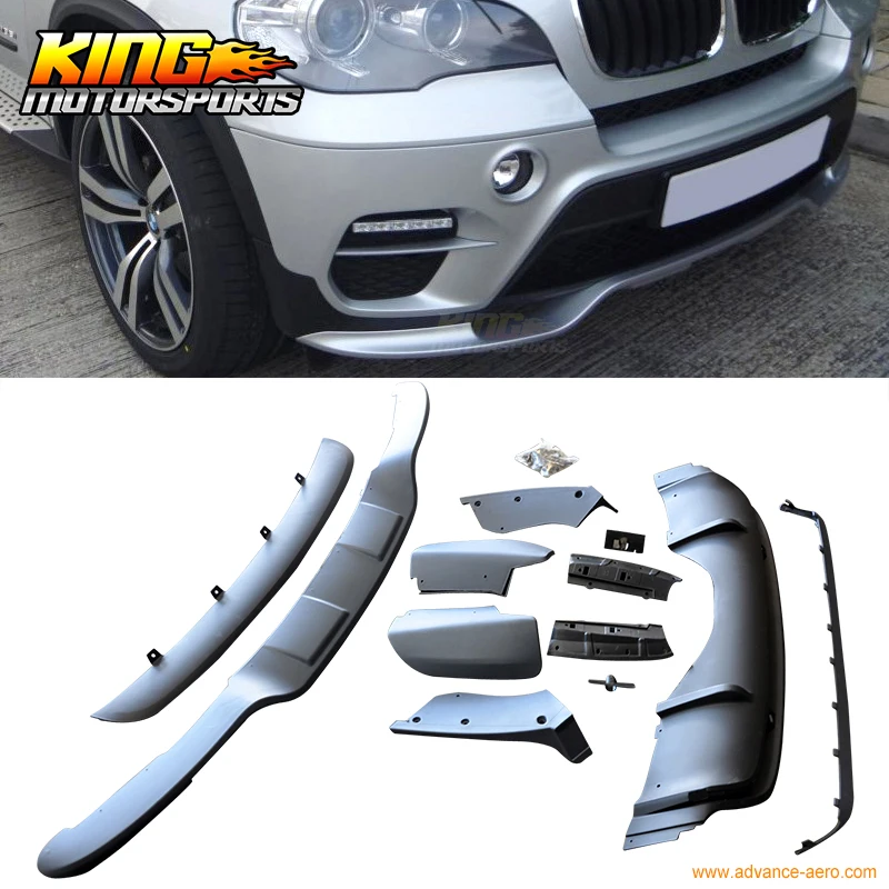 Подходит для 2011 2013 E70 X5 35d 35i LCI AERO Bodykit бампер спойлер губ Передняя Задняя крышка
