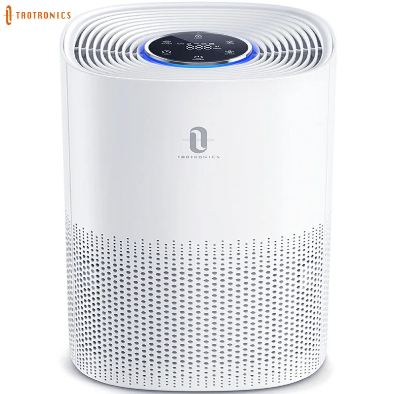

TaoTronics True HEPA Air Purifier with Auto Mode 3 Fan Speeds Air Quality Sensor 2/4/8/12H Timer for Bedroom Home Office