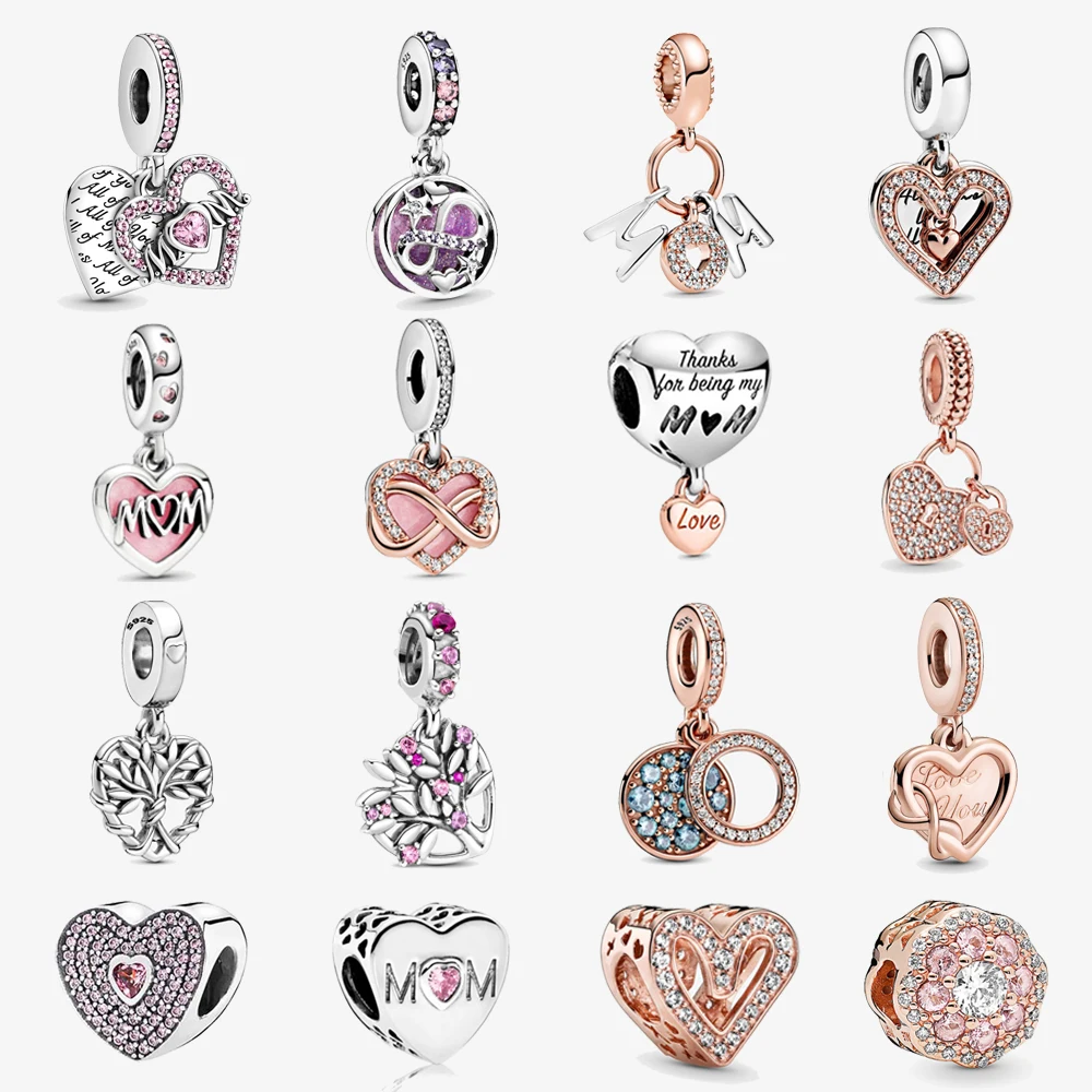 

Бусины-шармы серебряного цвета с надписью «MOM Infinite Love»