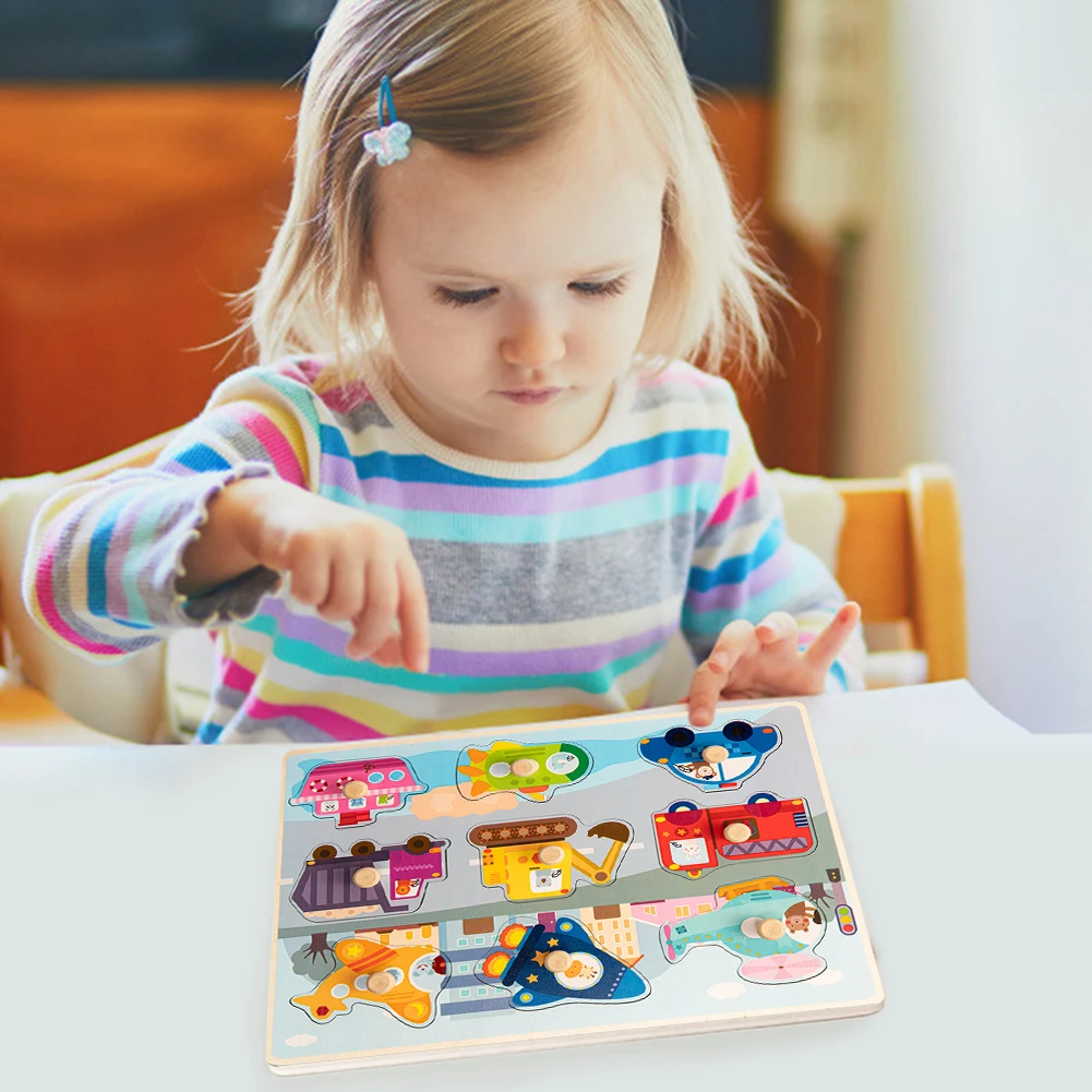 

3D Wooden Educational Puzzles Hand Grab Boards Cartoon Kids Jigsaw Cognitive Wooden Puzzle Intelligence Toys for Children Toys