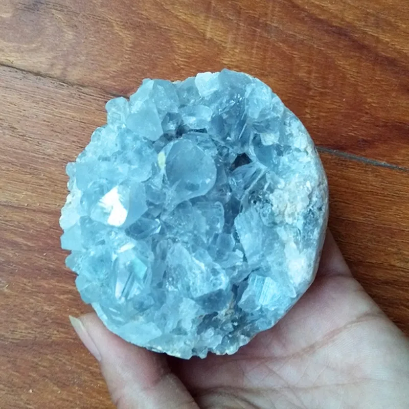 100% натуральный камень Селестина вуг хрустальный шар полости. Образец открытых