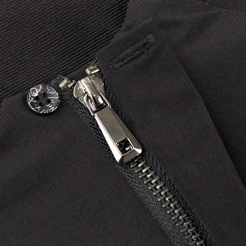 Мужская блуза на пуговицах с длинным рукавом размера плюс Черная Спортивная