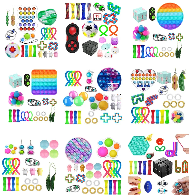 

TOP Fidget Toys Pack Anti Stress Toy Set Stress Relief Gift for Adults Girl Children Sensory Antistress Relief Figet Toys Box