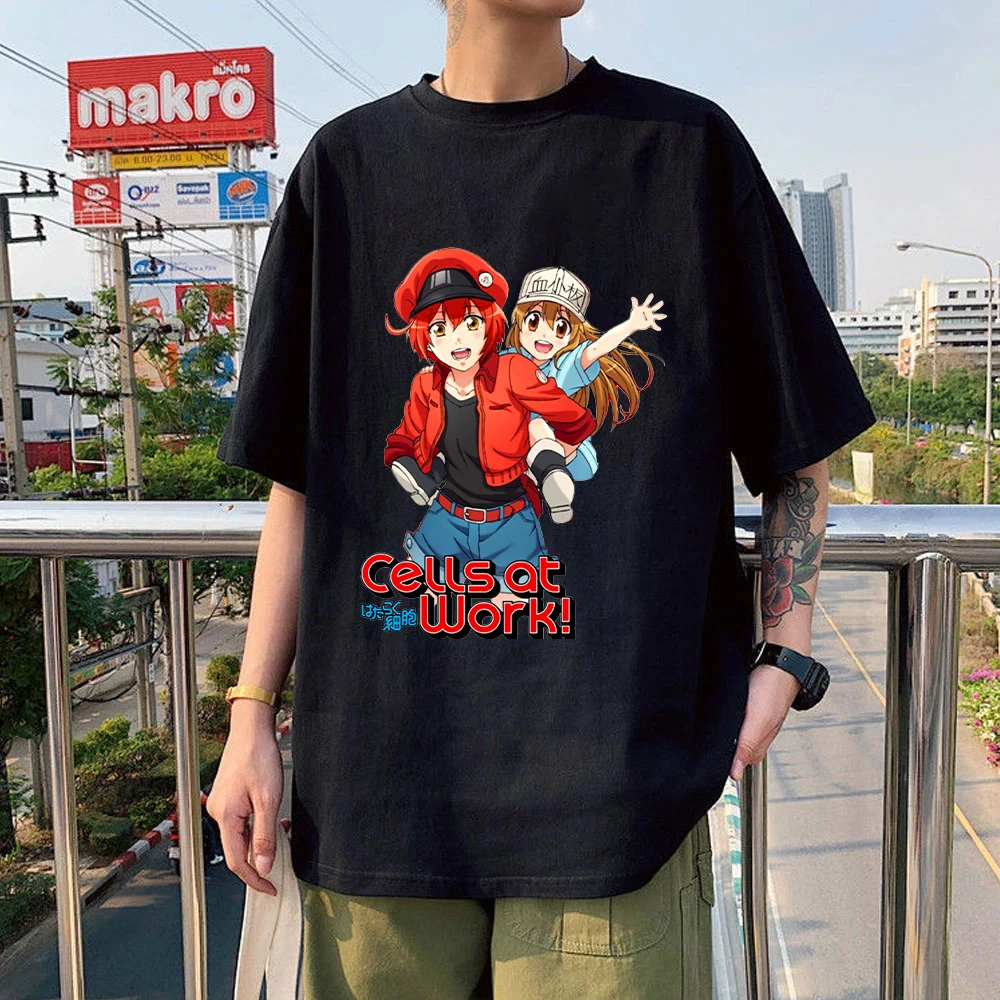 

100% Cotton Cells at Work Hataraku Saibou T Shirt Top Unisex Harajuku Aesthetic Tshirt Oversized clothes Female/Man's T-Shirts