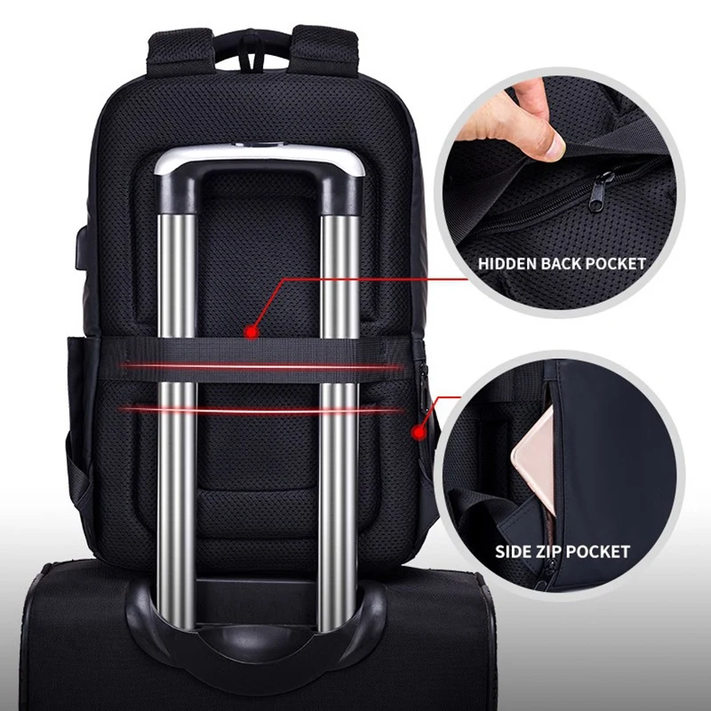 

BULLCAPTAIN New Men's USB Backpack Waterproof Large Capacity Student