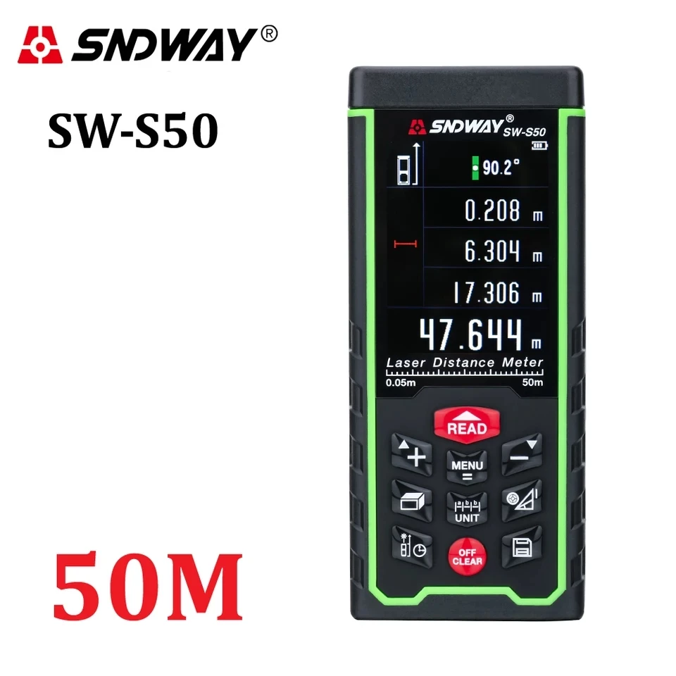 SNDWAY цифровой лазерный дальномер цветной дисплей Rechargeabel 100M 70M 50M Бесплатная