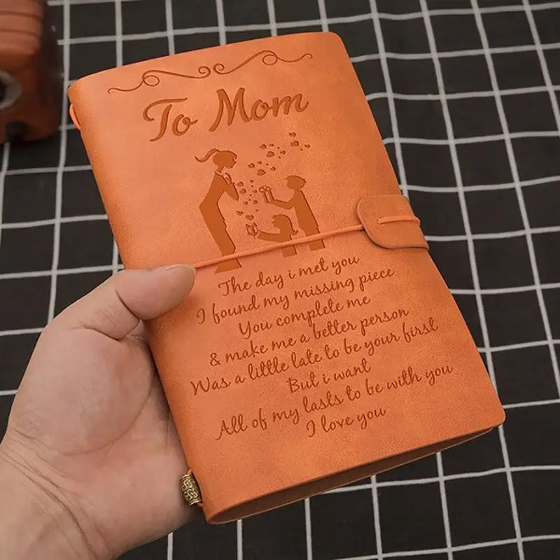 Orange to mom 20x12 см винтажный кожаный задний эскиз книга журнал ручной работы блокнот дневник ручка для моей жены, мамы, сына и дочери - Цвет: Orange to mom