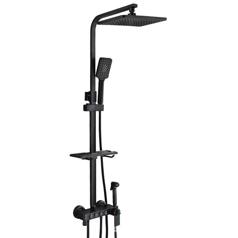 

of thermostatic tap all black copper home button get wet in the rain shower shower bathroom shower set pressure nozzle