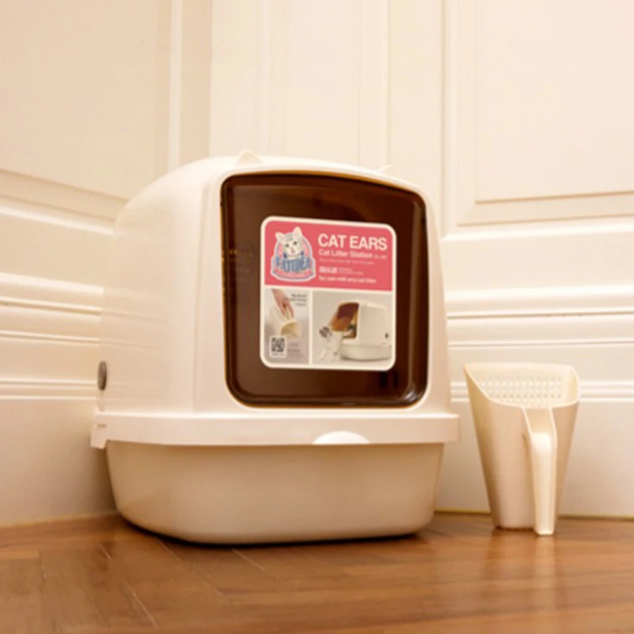 Угловая мебель для домашних животных большой контейнер наполнителя кошек милый