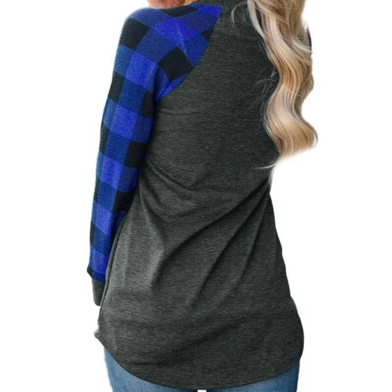 S 5XL размера плюс женские рубашки повседневные свободные клетчатые рукава