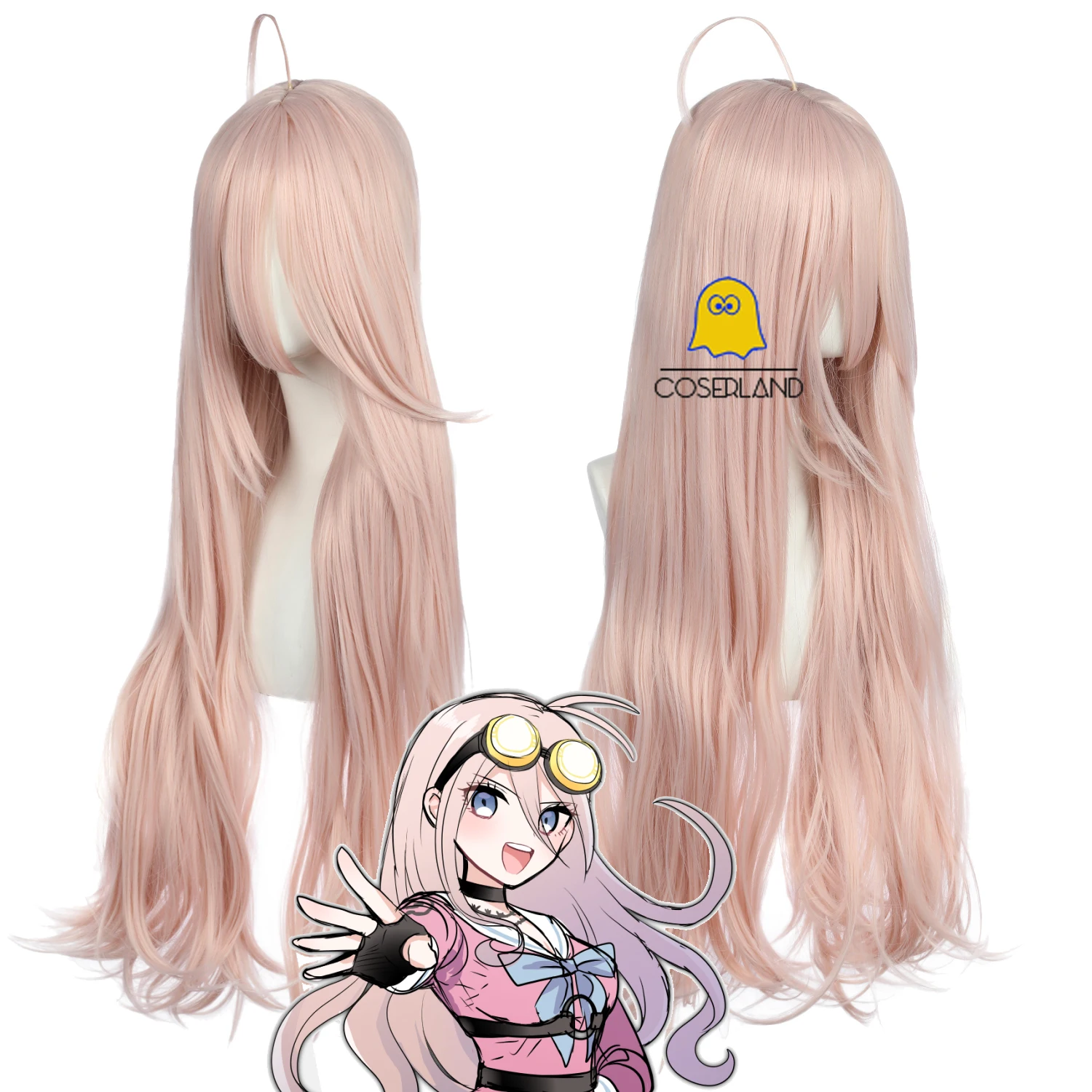 Danganronpa V3 ирума Miu Косплэй парик длинные прямые светильник розовый термостойкие