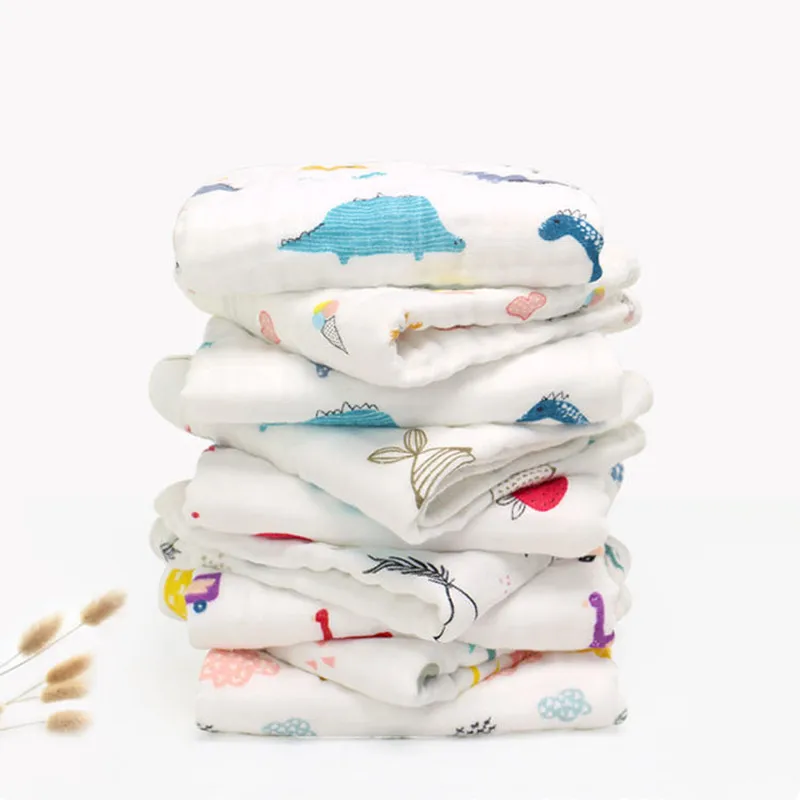 Полотенце Wasoyoli с разноцветным принтом Размеры 35*75 см 100% муслиновый хлопок 6 слоев