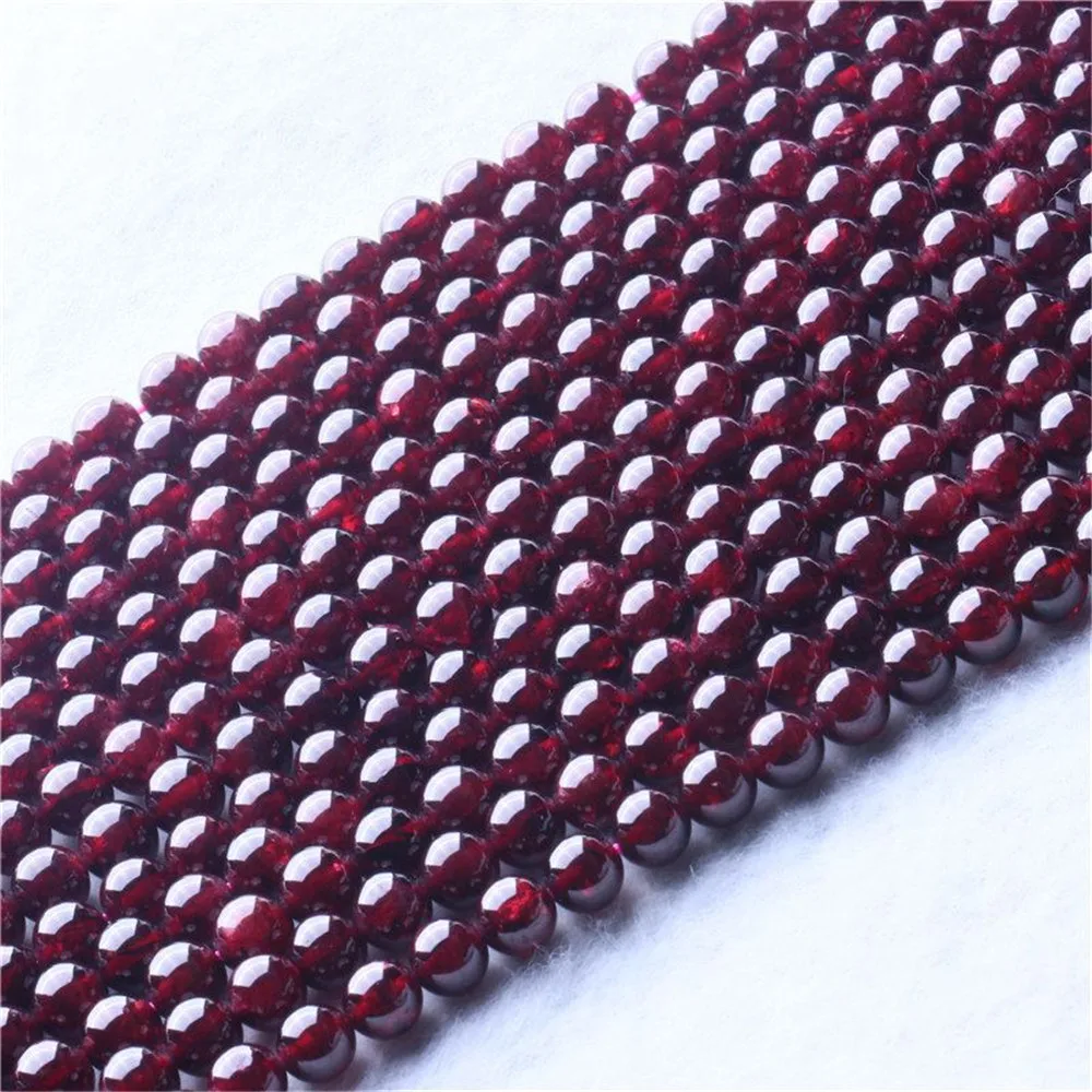 

Grade A Natural Garnet Beads 3mm-10mm Cherry Red Color NOT Dyed Smooth Polished Round 15.4 Inch Strand SL03