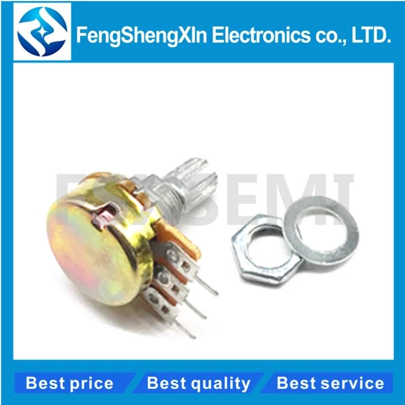 5sets WH148 B1K B2K B5K B10K B20K B50K B100K B250K B500K B1M 3pin 15mm 1K 2K 5K 10K 20K 50K 100K 500K 1M for Arduino +AG2 cap