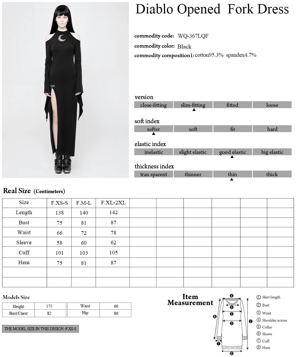 

Punk Rave Women Casual Sexy Dresses Moon Pattern Hollow Out Dress Stage Cosplay Personality Witch Dress