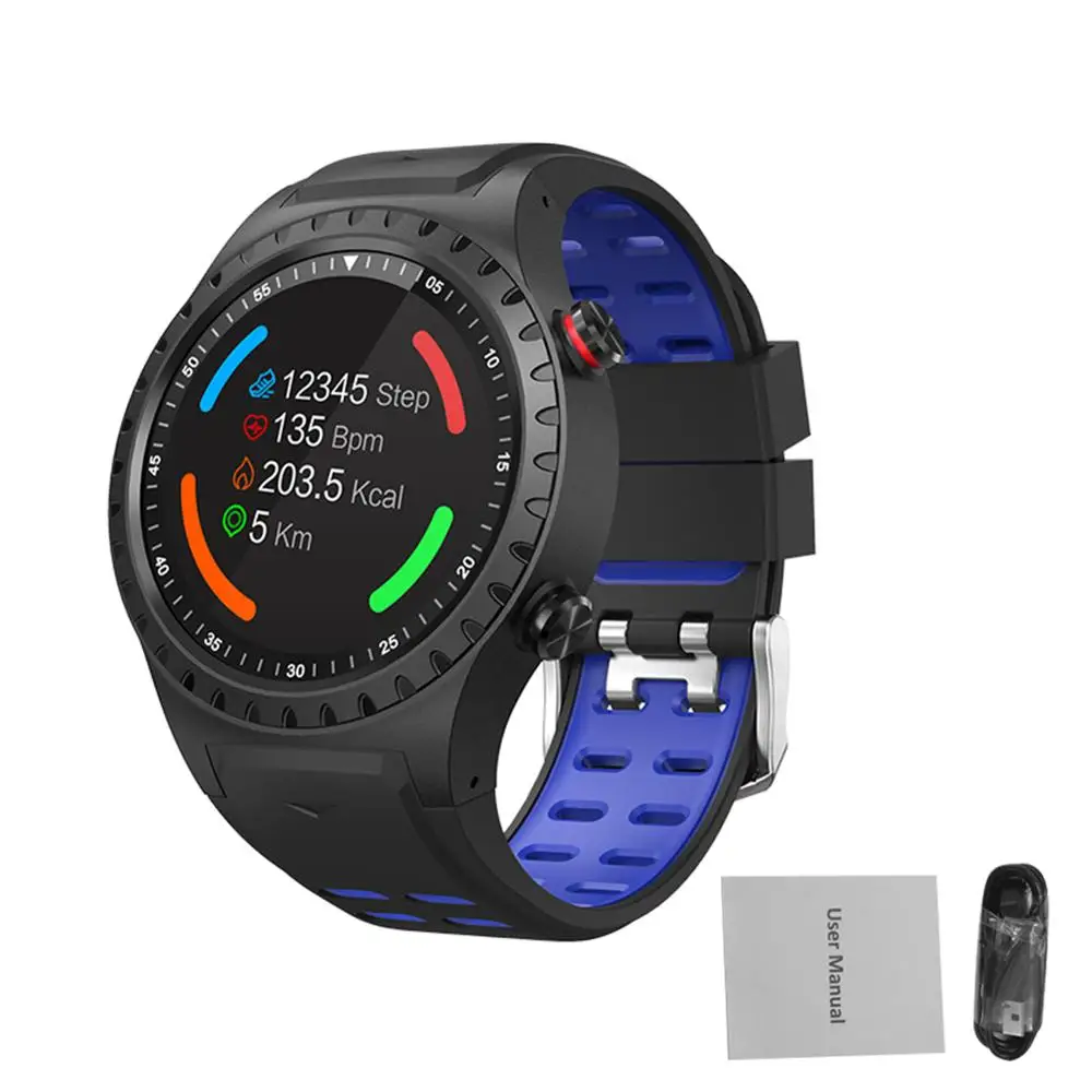 Синий SMA-M1 gps спортивные часы Bluetooth Вызов мульти-спортивный режим компас высота Спорт на открытом воздухе Смарт часы Relogio Smart - Цвет: Синий