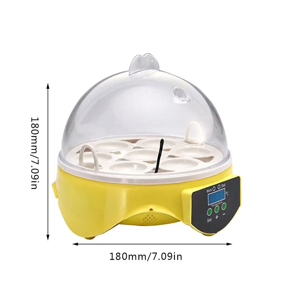 

Egg Incubator 7 Eggs Half Capacity Incubator Brood Machine Chicken Duck Egg Hatcher Electronic Automatic Incubator Brooder Tools