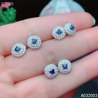 kjjeaxcmy fine jewelry 925 sterling silver inlaid natural sapphire female earrings ear studs classic support detection