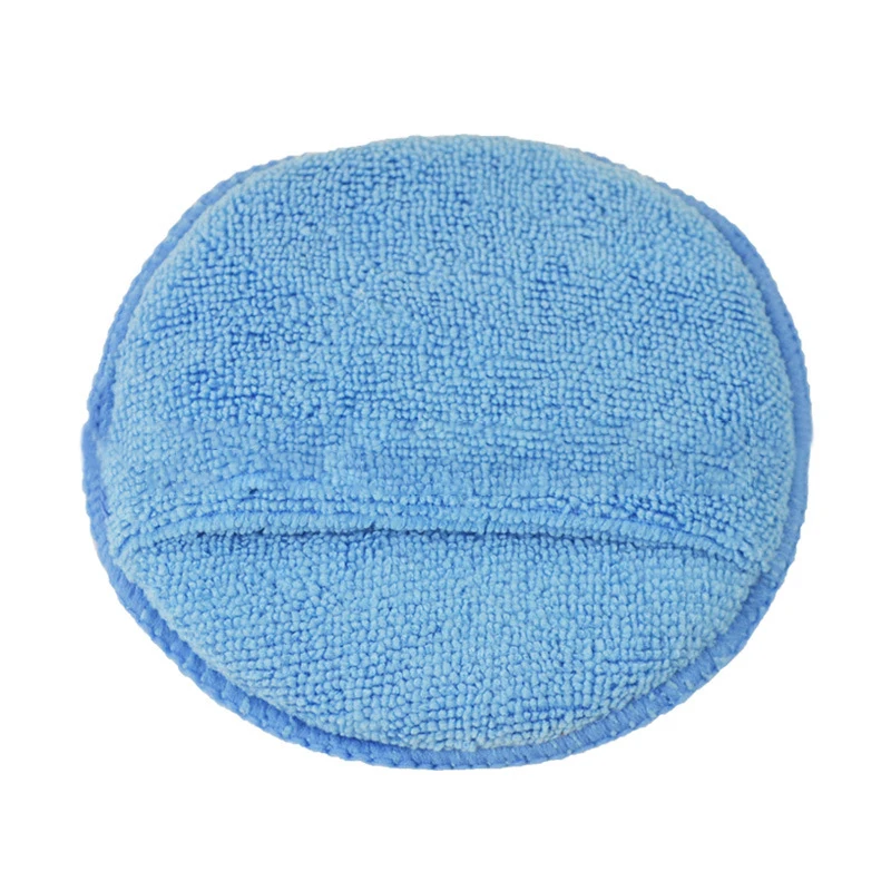 

Waxing Sponge with Pocket Cars Wax Applicator Foam Sponge Blue 5-inch Microfiber Wax Applicator Ultra-Soft Polishing