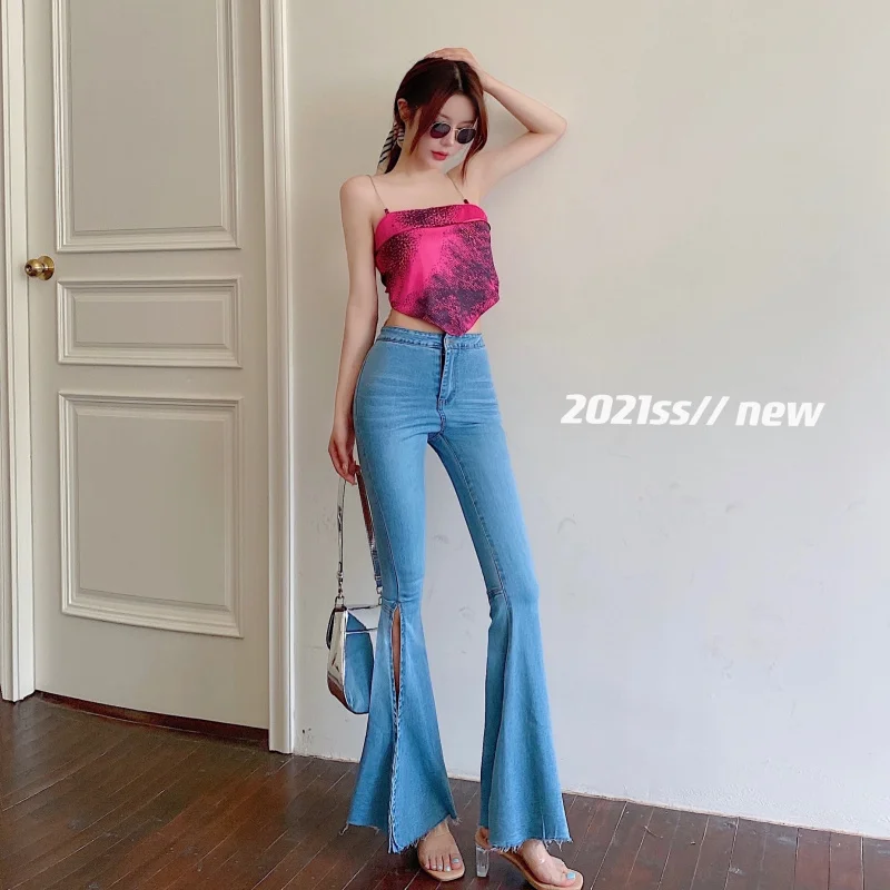 Женские брюки с широкими штанинами Bell летние тонкие стильные элегантные высокой