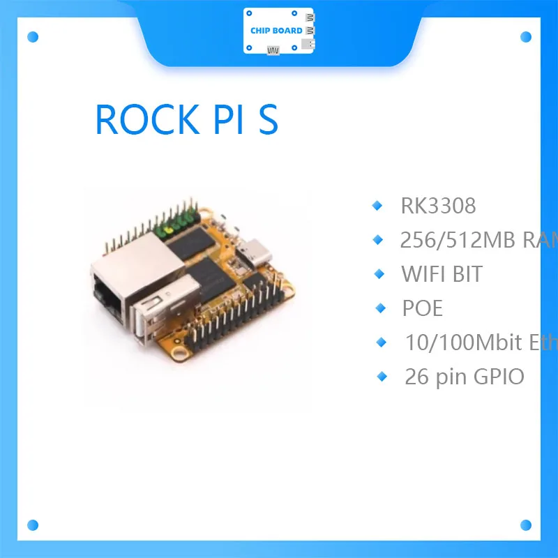 Чип RK3308 SBC, макетная плата ROCK PI S V1.2, 256 Мб, без Wi-Fi, версия Bluetooth