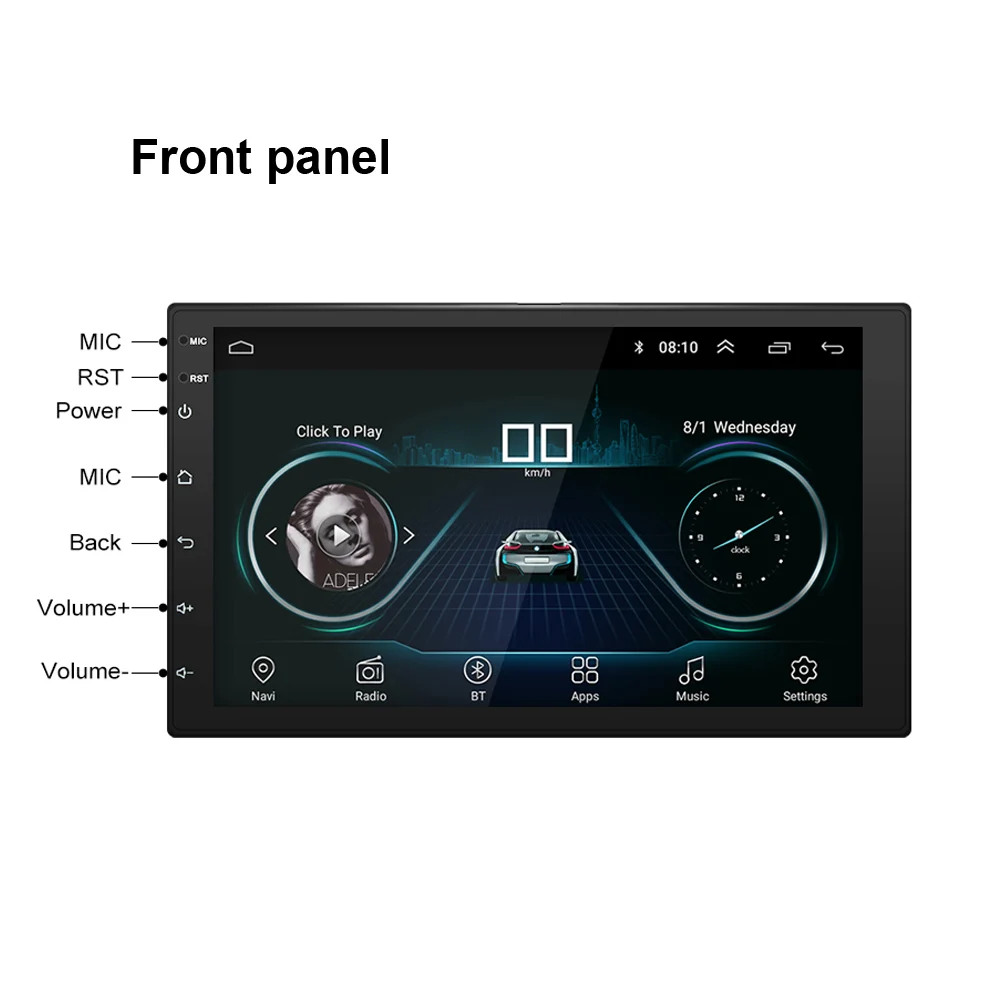 Автомагнитола 2 Din на Android мультимедийный видеоплеер с GPS навигацией 7 дюймов HD