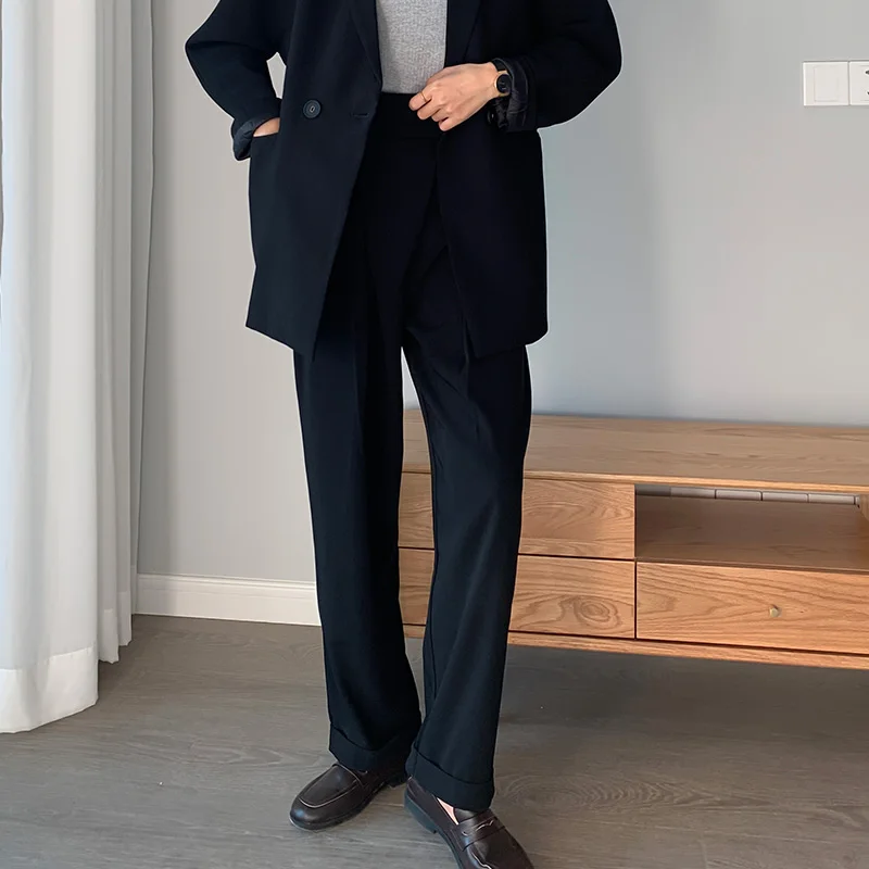 Брюки женские широкие на липучке винтажные модные повседневные свободные штаны