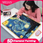 Алмазная 5D картина Meian Van Gogh Звездная ночь, Набор для вышивки крестиком, полноразмерная абстрактная мозаика с изображением стразы, Декор