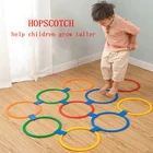 Детские игры Hopscotch прыгающие кольца квадраты треугольники тренировочные спортивные игрушки детские игры внутренние и наружные кольца соединители для прыжков