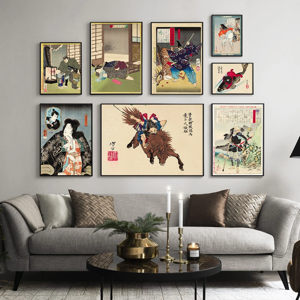 Японский самурайский винтажный деревянный блок ностальгия домашний декор